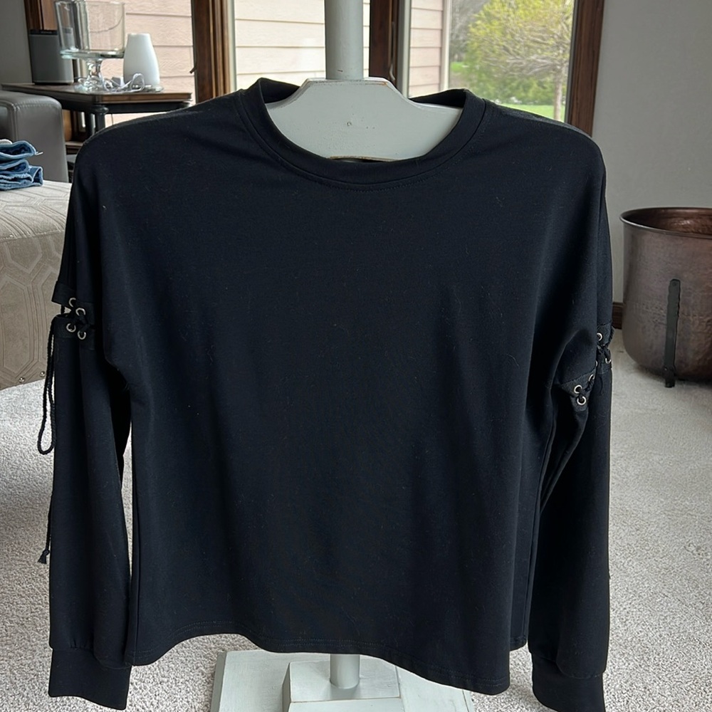 Gilded Intent- long sleeve black top